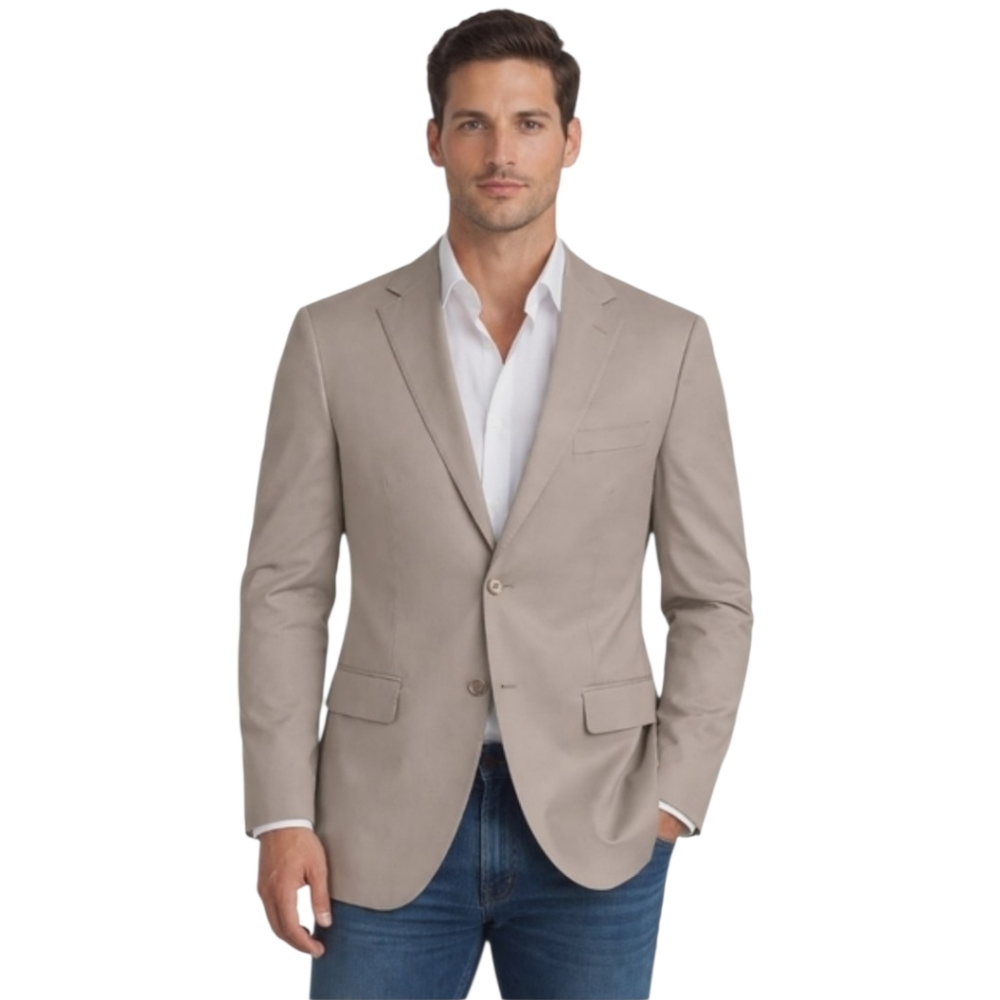 Nautica Men Blazer Size 38 Short Tan Bi Stretch Cotton Jacket New